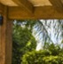 pine wood pergola and bambo cover