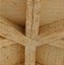Intersection of French wooden beams processed in white 